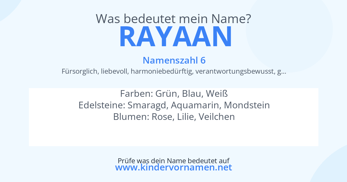 Was bedeutet der Name Rayaan?