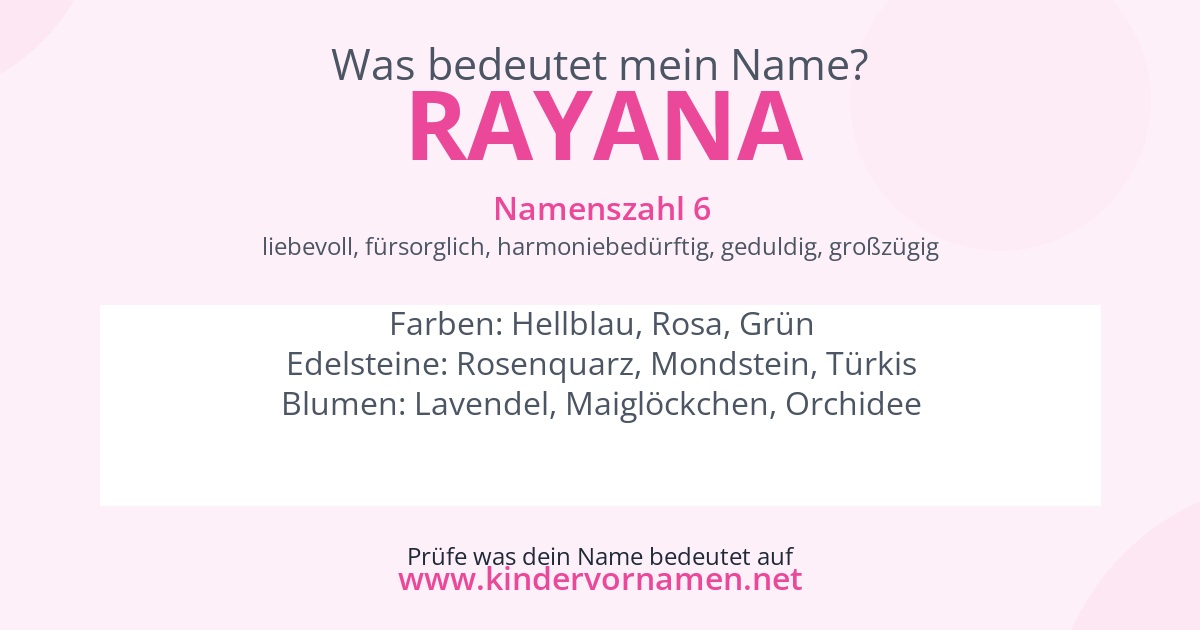 Was bedeutet der Name Rayana?