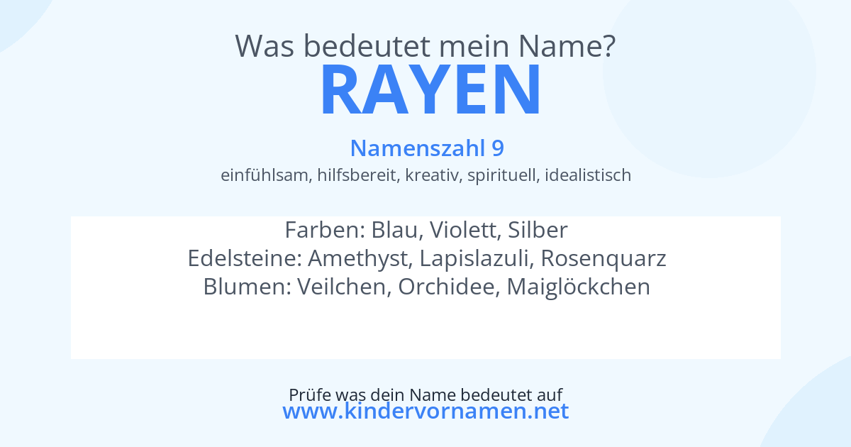 Was bedeutet der Name Rayen?