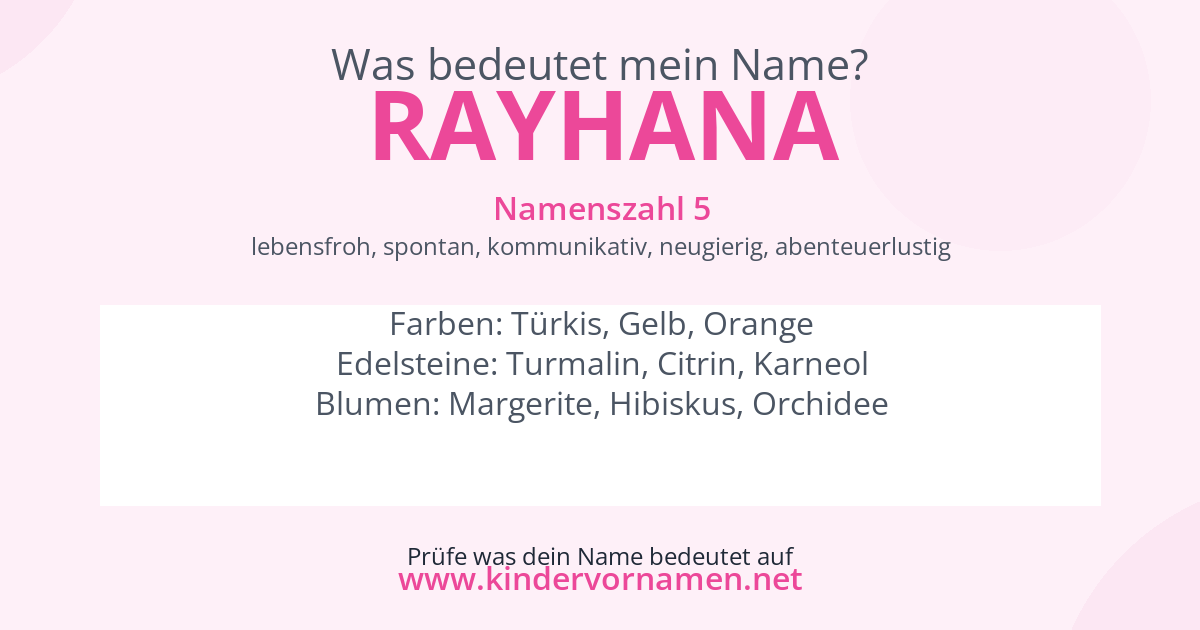 Was bedeutet der Name Rayhana?