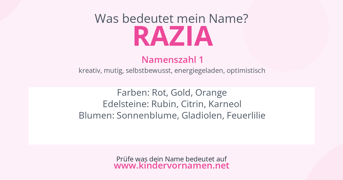 Was bedeutet der Name Razia?