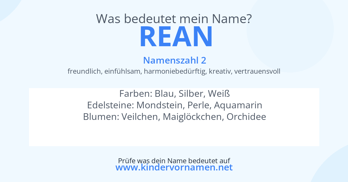 Was bedeutet der Name Rean?