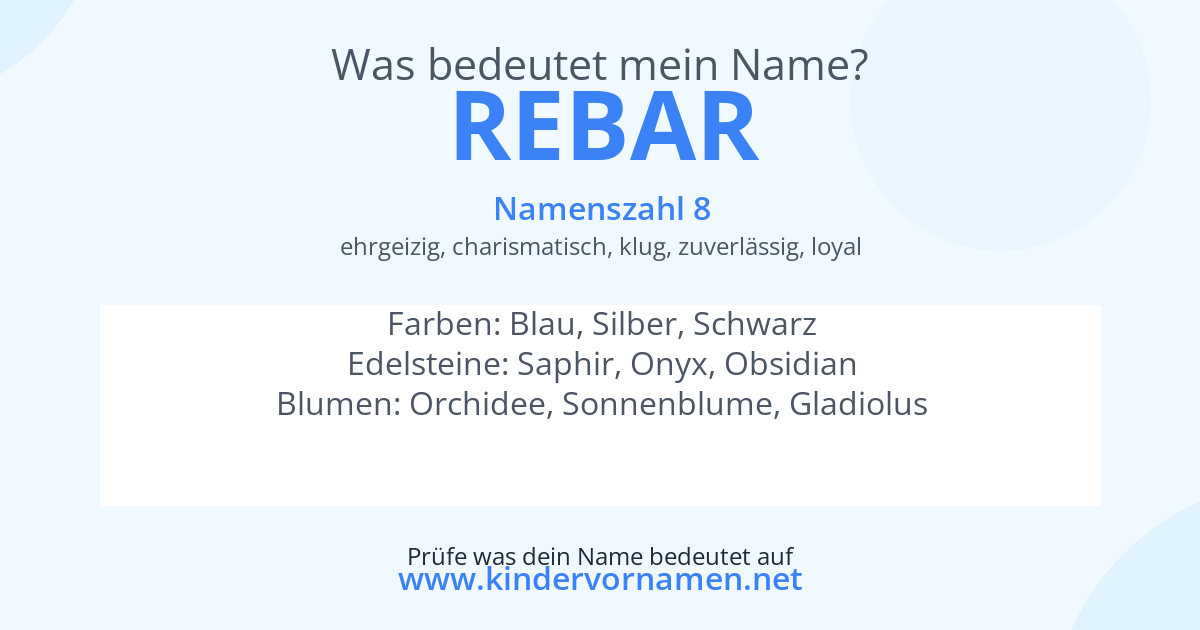 Was bedeutet der Name Rebar?