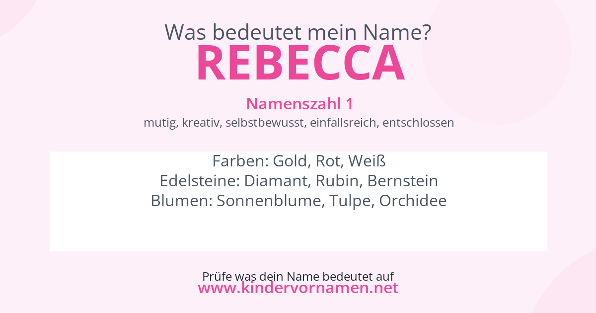 Was bedeutet der Name Rebecca?