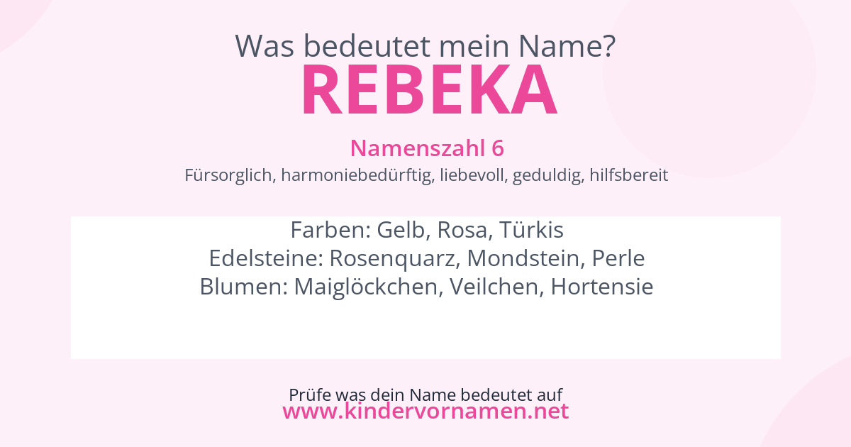 Was bedeutet der Name Rebeka?