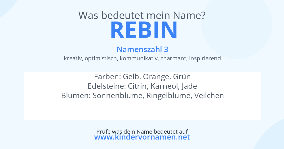 Was bedeutet der Name Rebin?