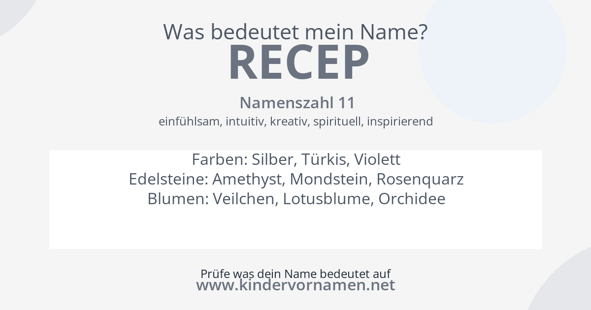 Was bedeutet der Name Recep?
