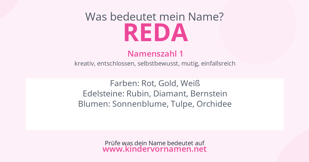 Was bedeutet der Name Reda?