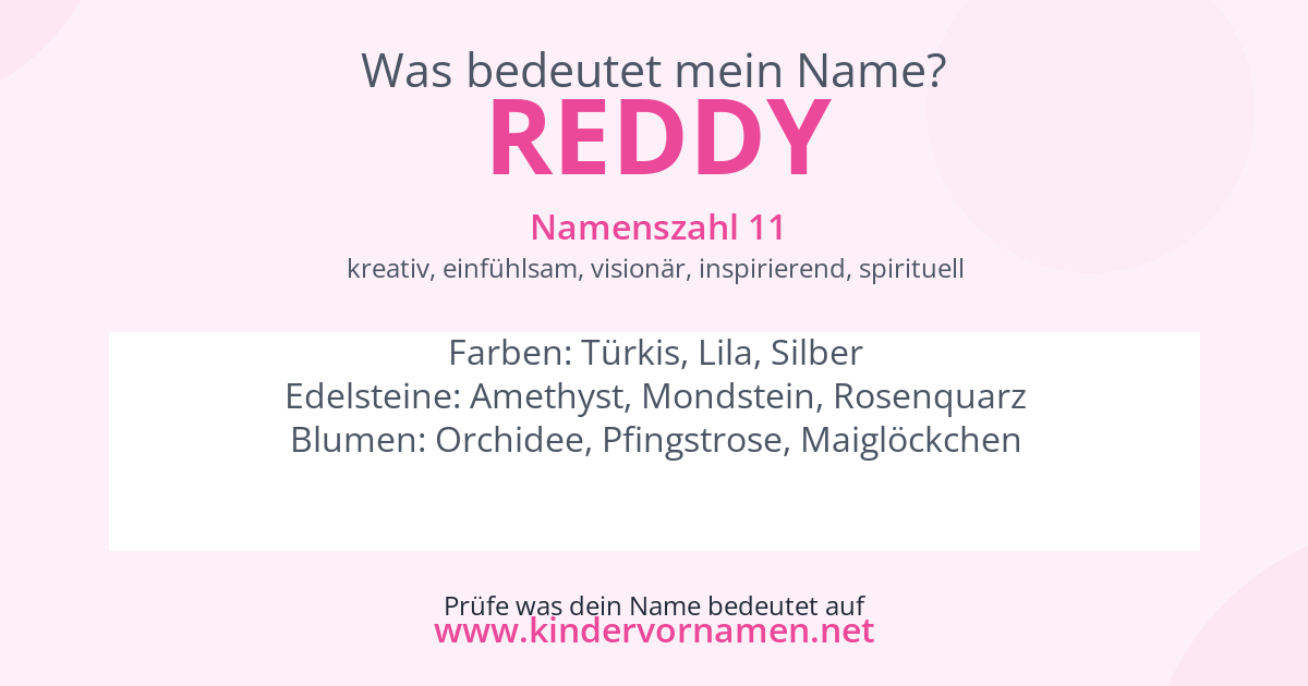 Was bedeutet der Name Reddy?