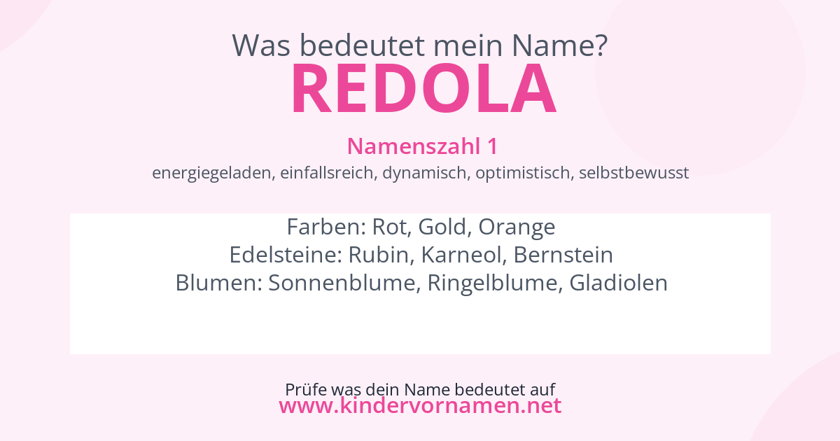 Was bedeutet der Name Redola?
