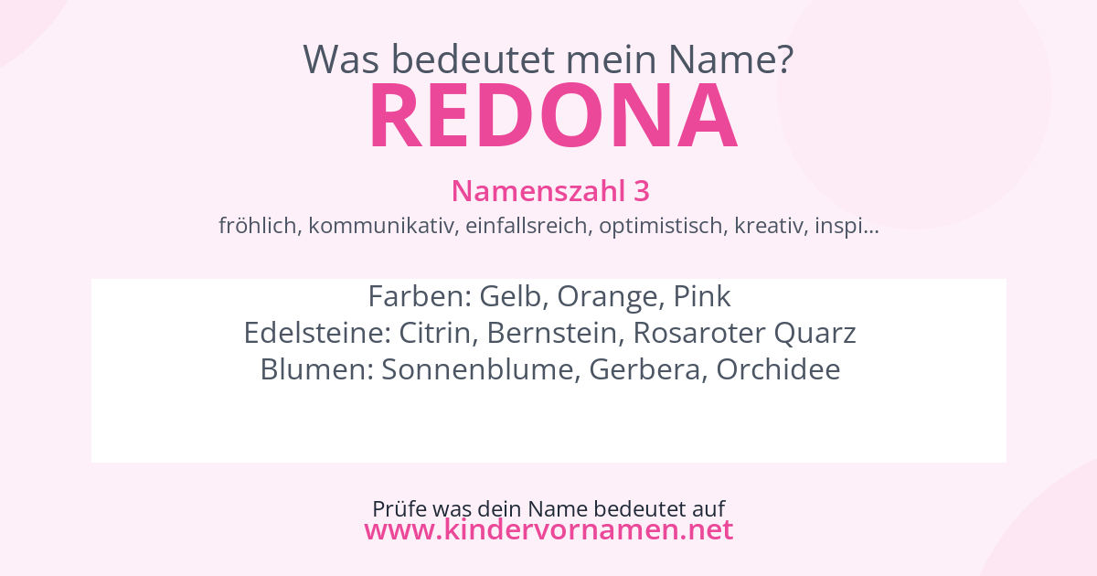 Was bedeutet der Name Redona?