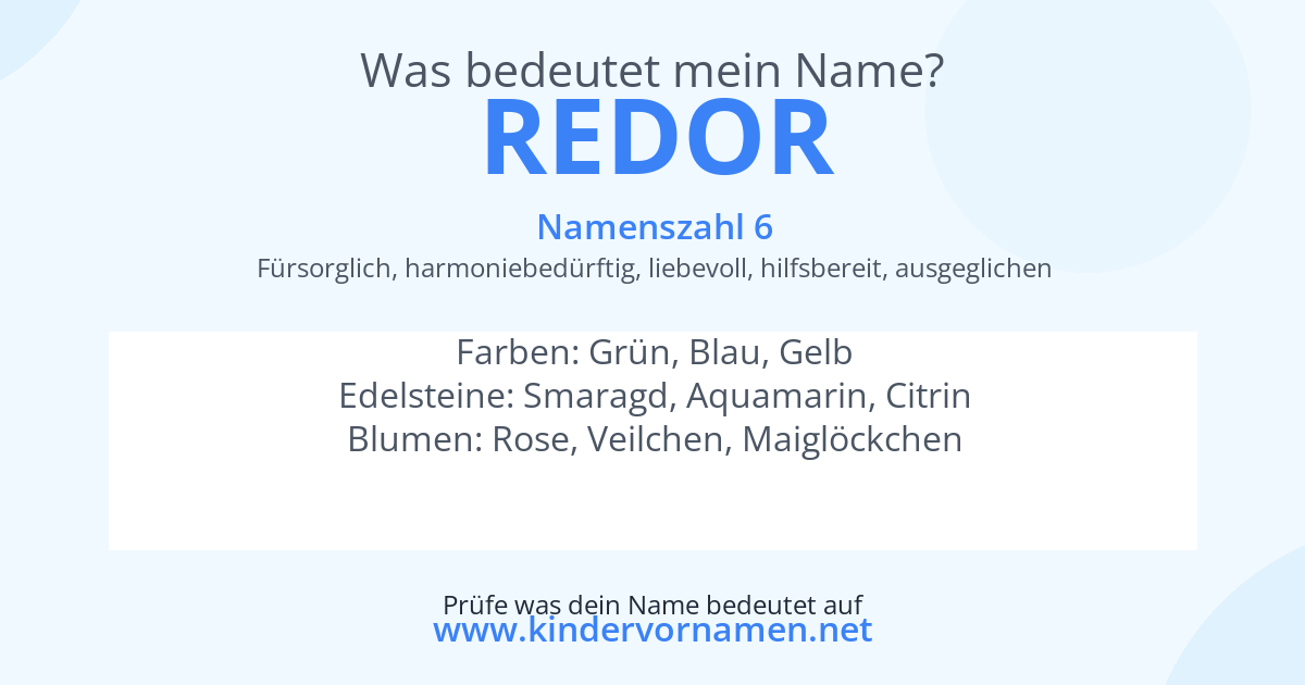Was bedeutet der Name Redor?