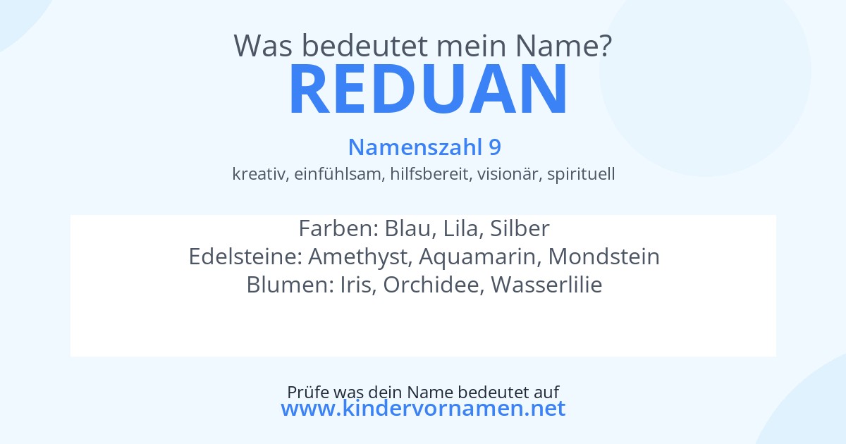 Was bedeutet der Name Reduan?