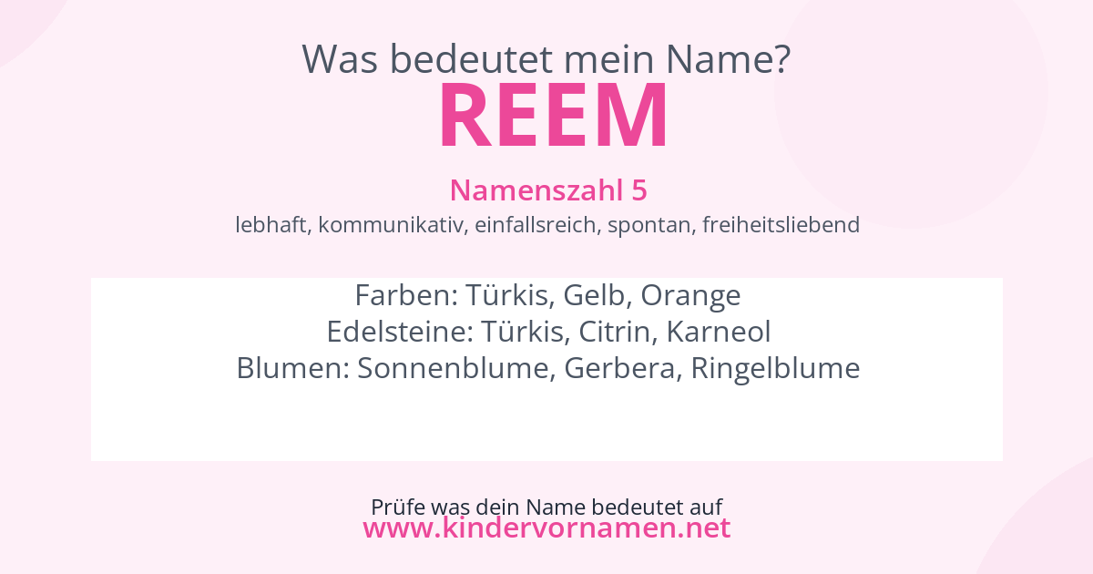 Was bedeutet der Name Reem?