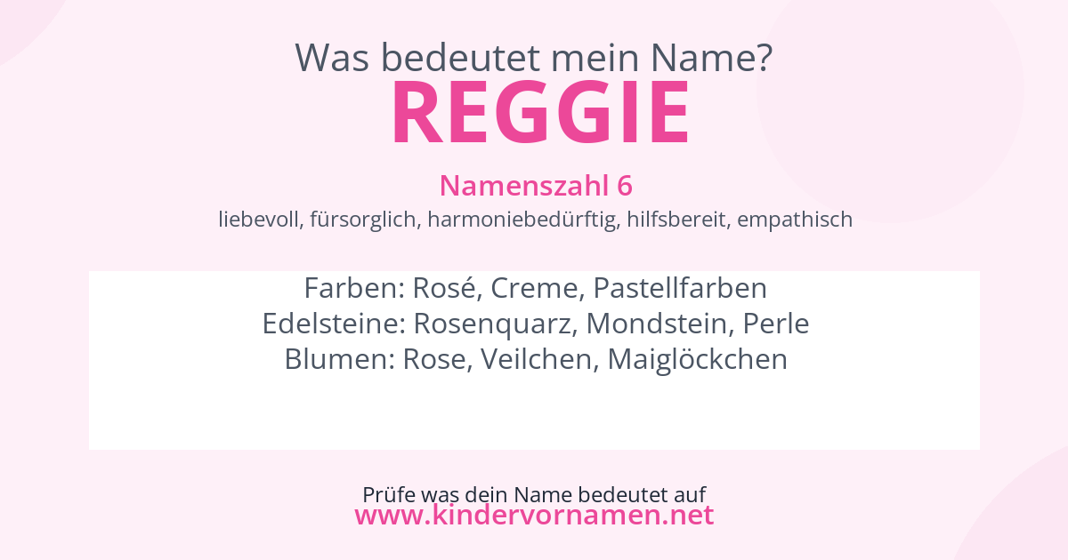Was bedeutet der Name Reggie?