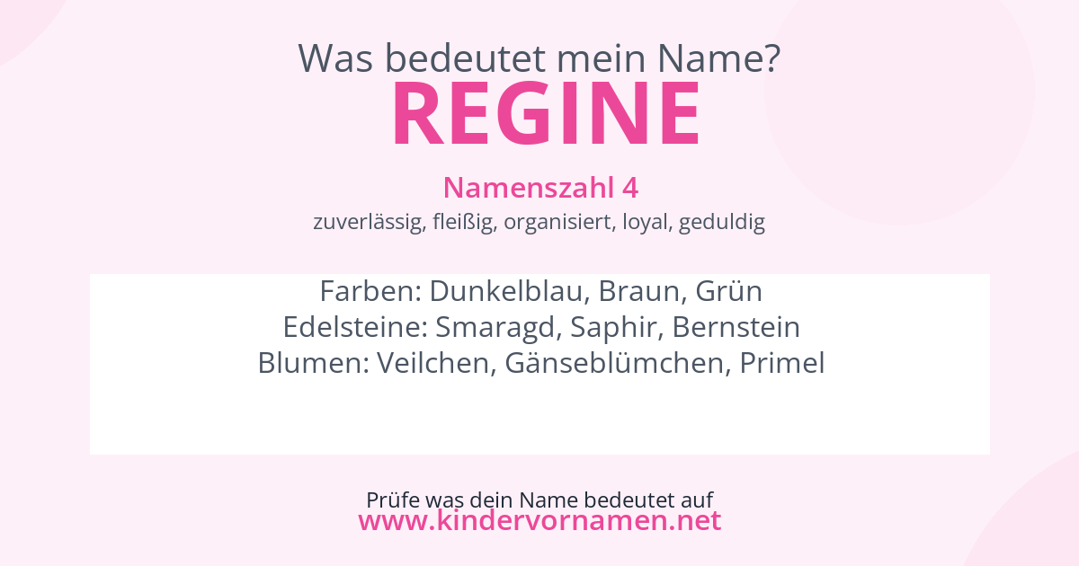 Was bedeutet der Name Regine?