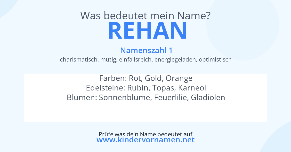 Was bedeutet der Name Rehan?