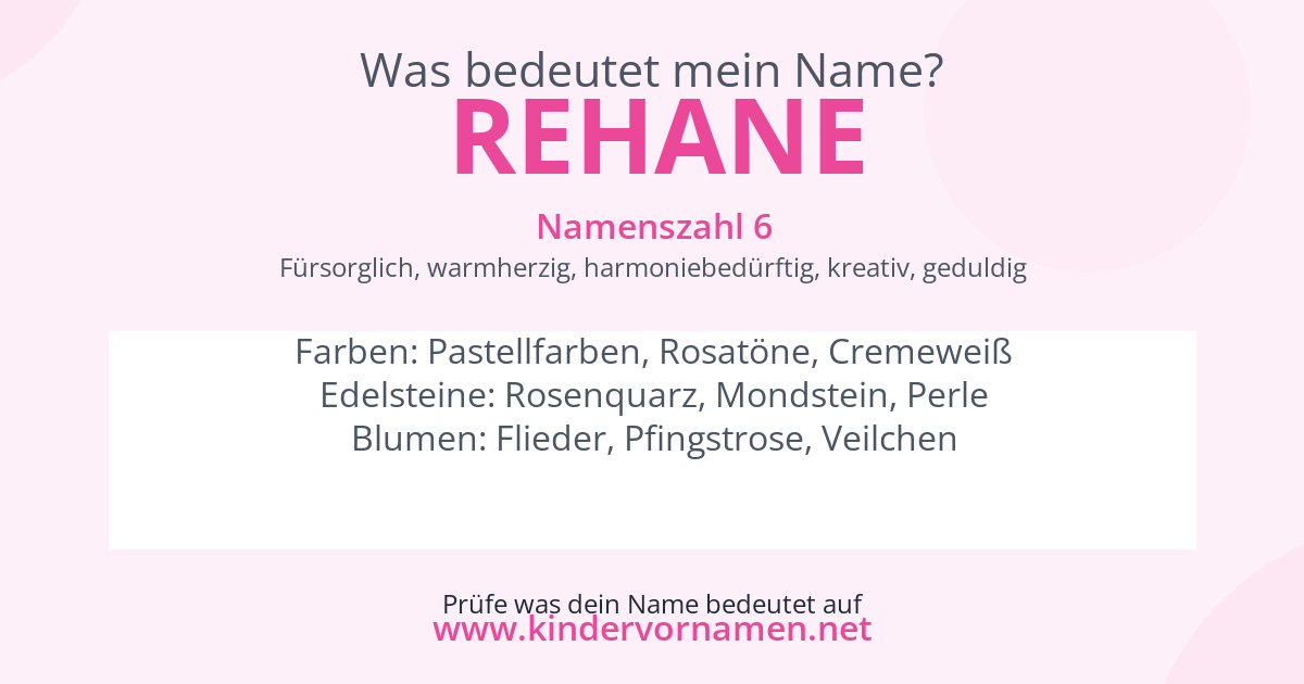 Was bedeutet der Name Rehane?