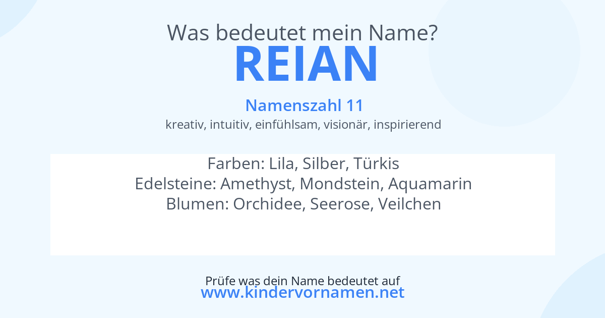 Was bedeutet der Name Reian?