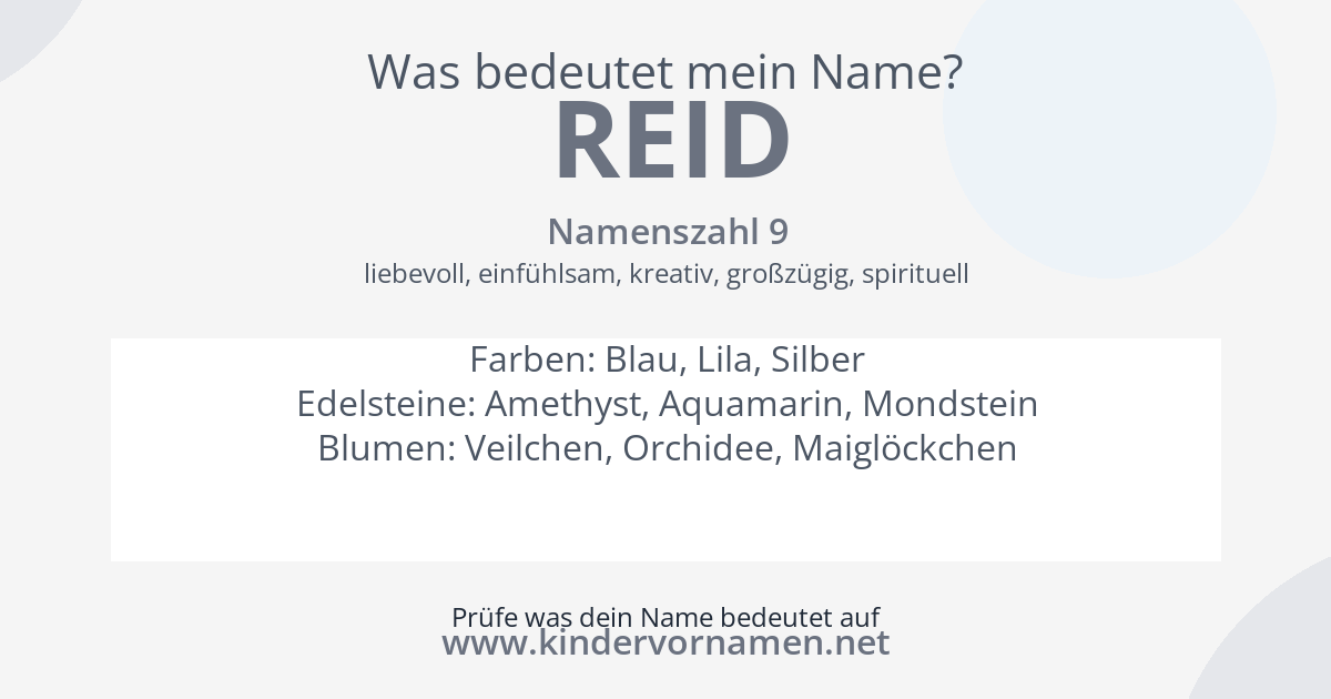 Was bedeutet der Name Reid?