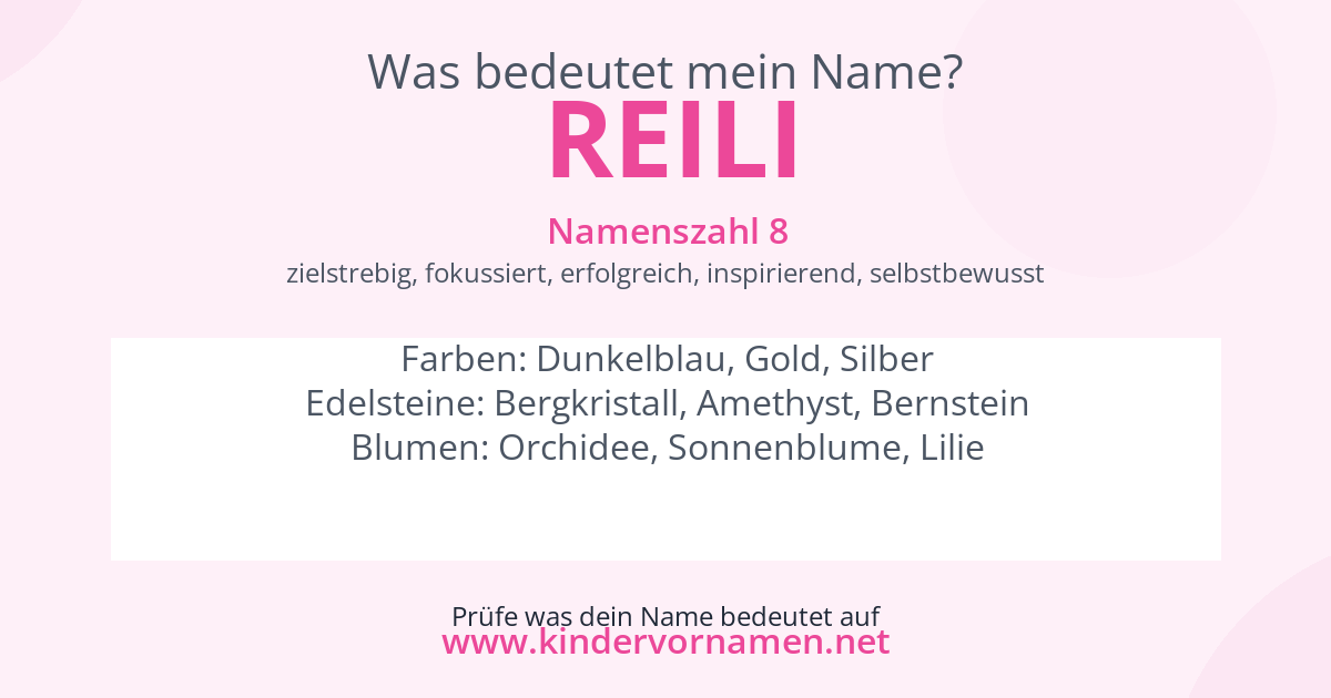 Was bedeutet der Name Reili?