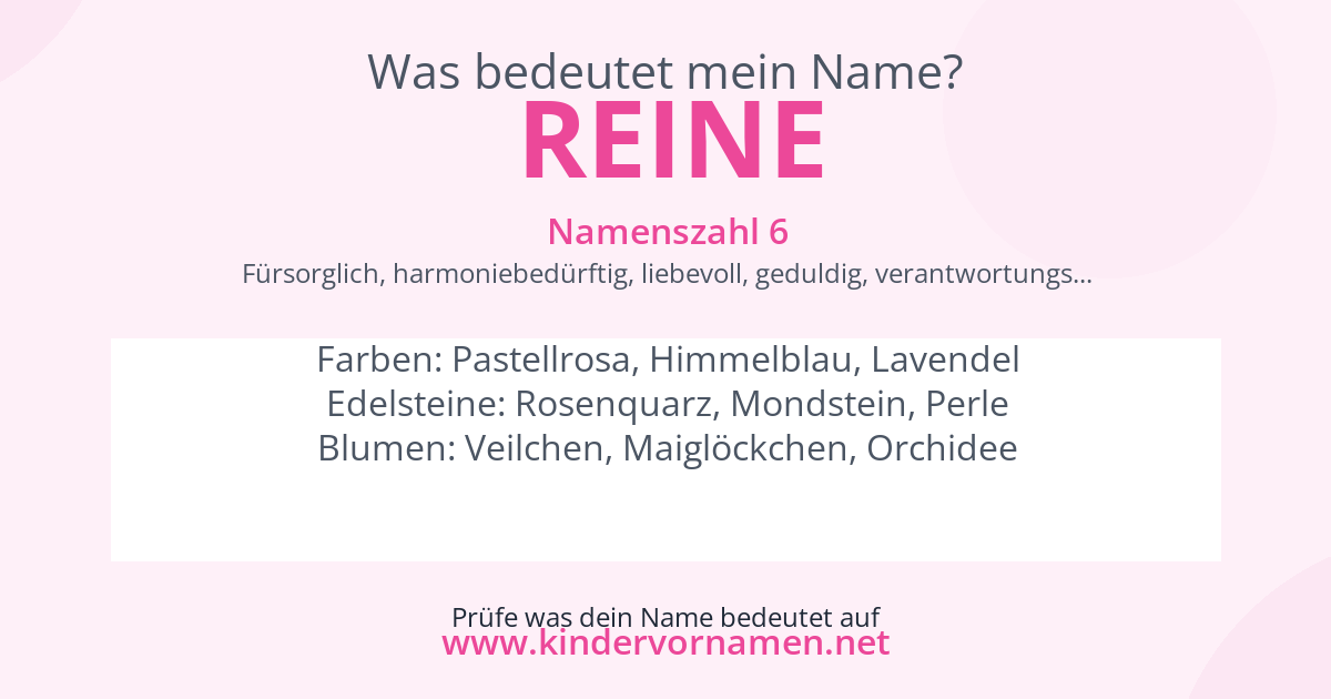 Was bedeutet der Name Reine?