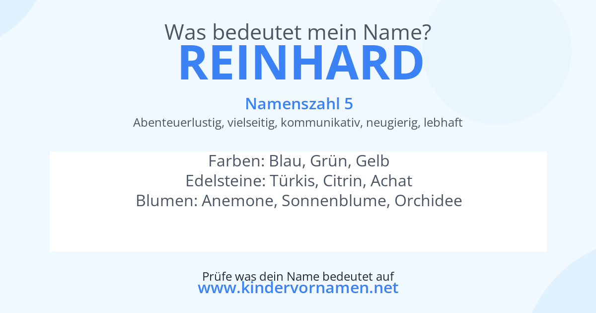 Was bedeutet der Name Reinhard?