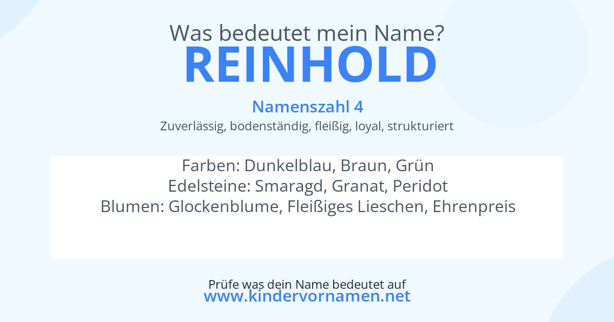 Was bedeutet der Name Reinhold?