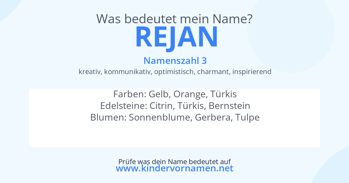 Was bedeutet der Name Rejan?