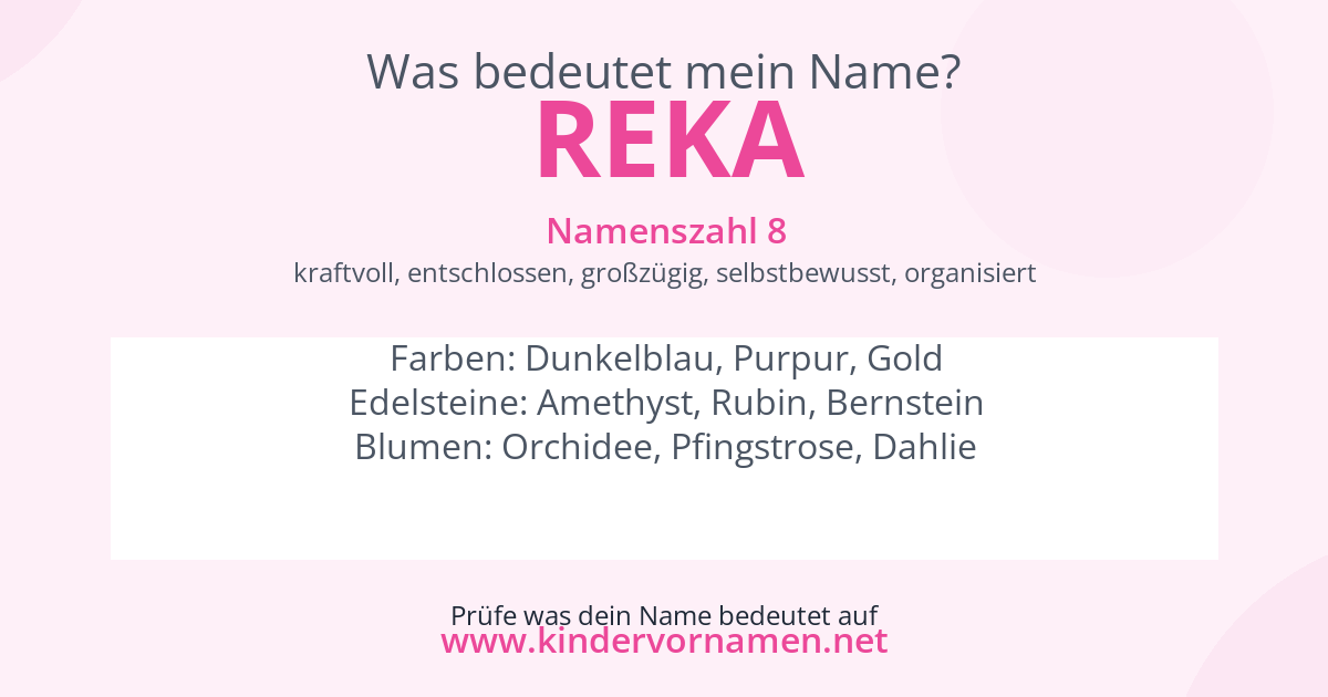Was bedeutet der Name Reka?