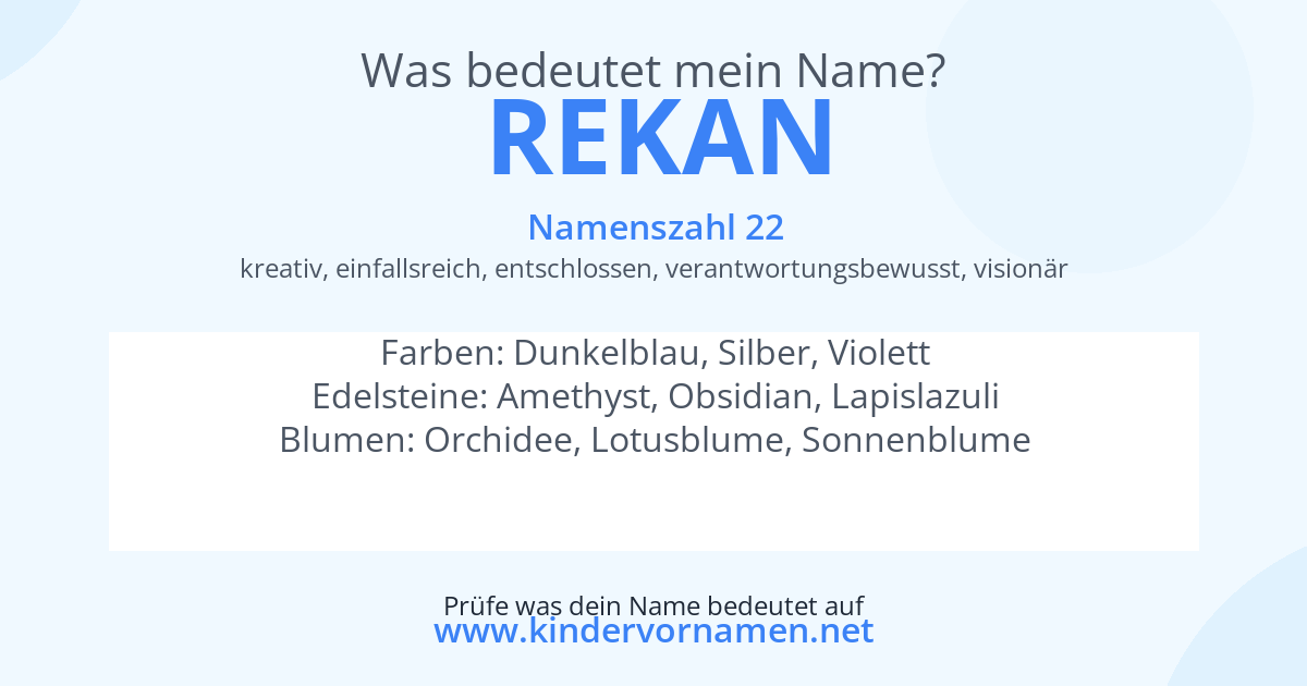 Was bedeutet der Name Rekan?