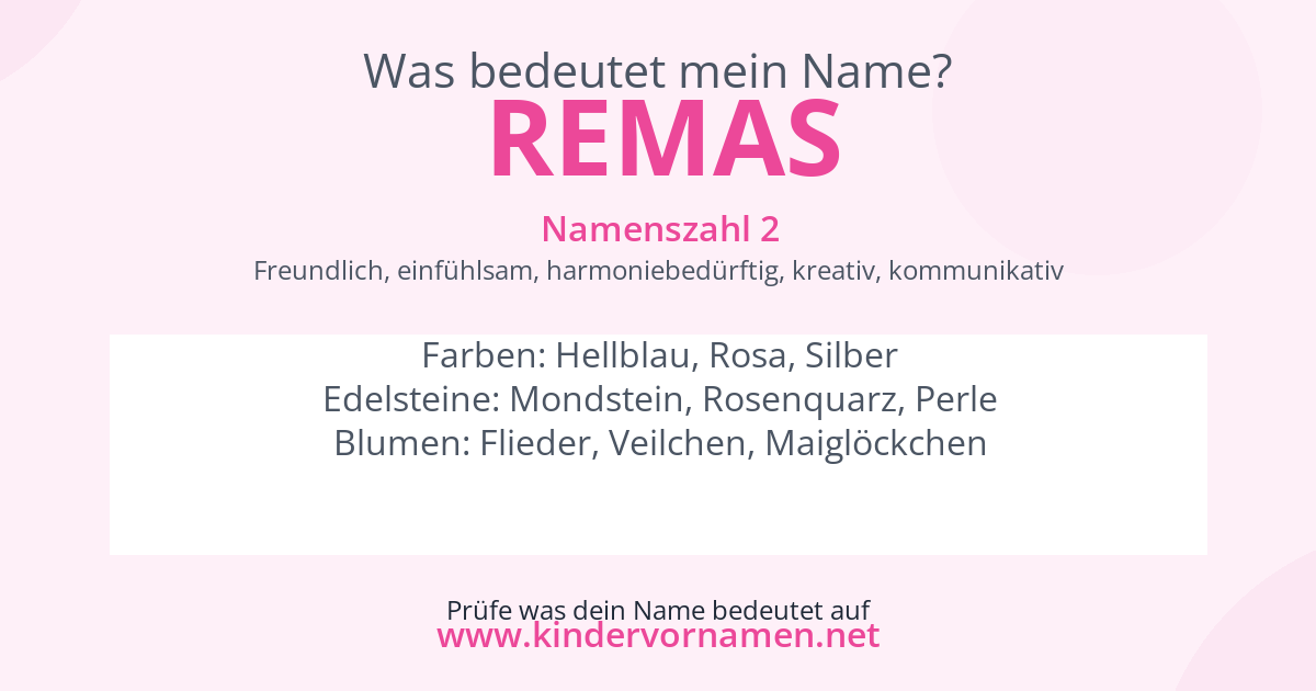 Was bedeutet der Name Remas?