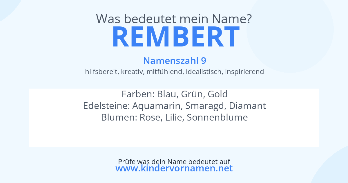 Was bedeutet der Name Rembert?