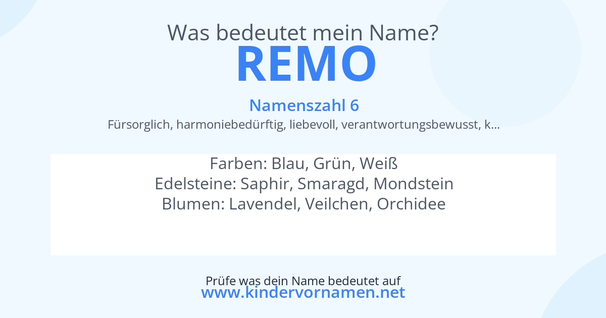 Was bedeutet der Name Remo?