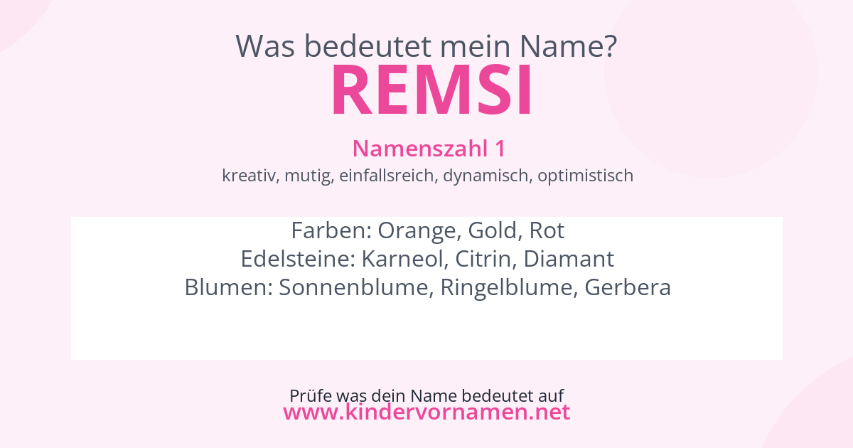 Was bedeutet der Name Remsi?