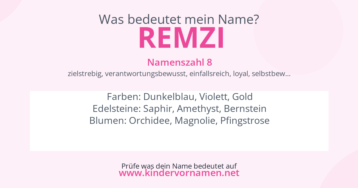 Was bedeutet der Name Remzi?