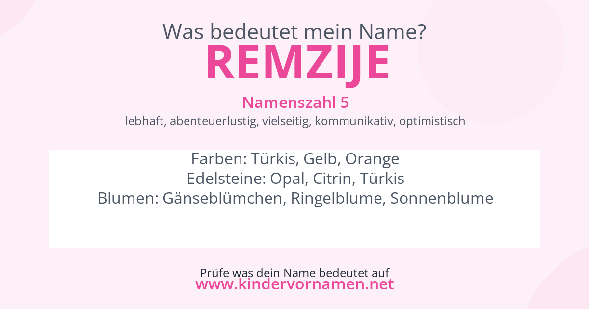 Was bedeutet der Name Remzije?