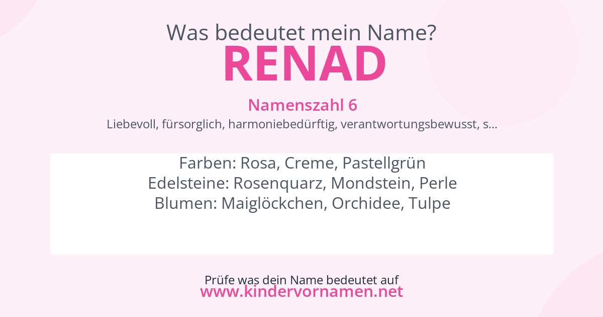 Was bedeutet der Name Renad?