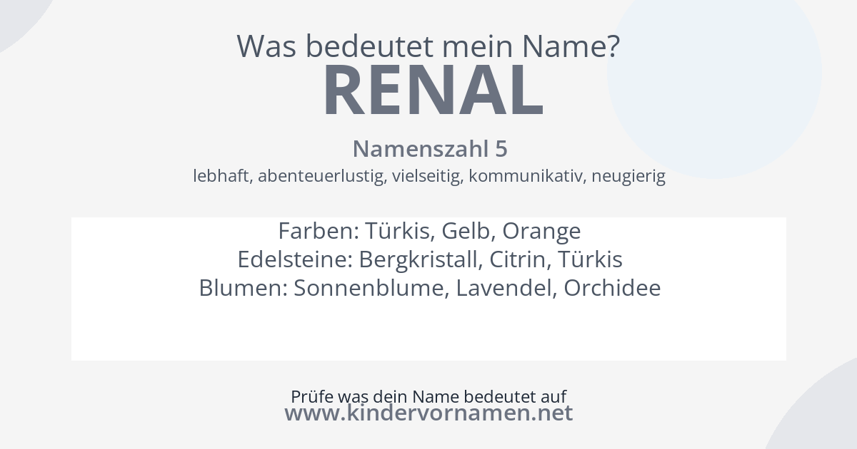 Was bedeutet der Name Renal?
