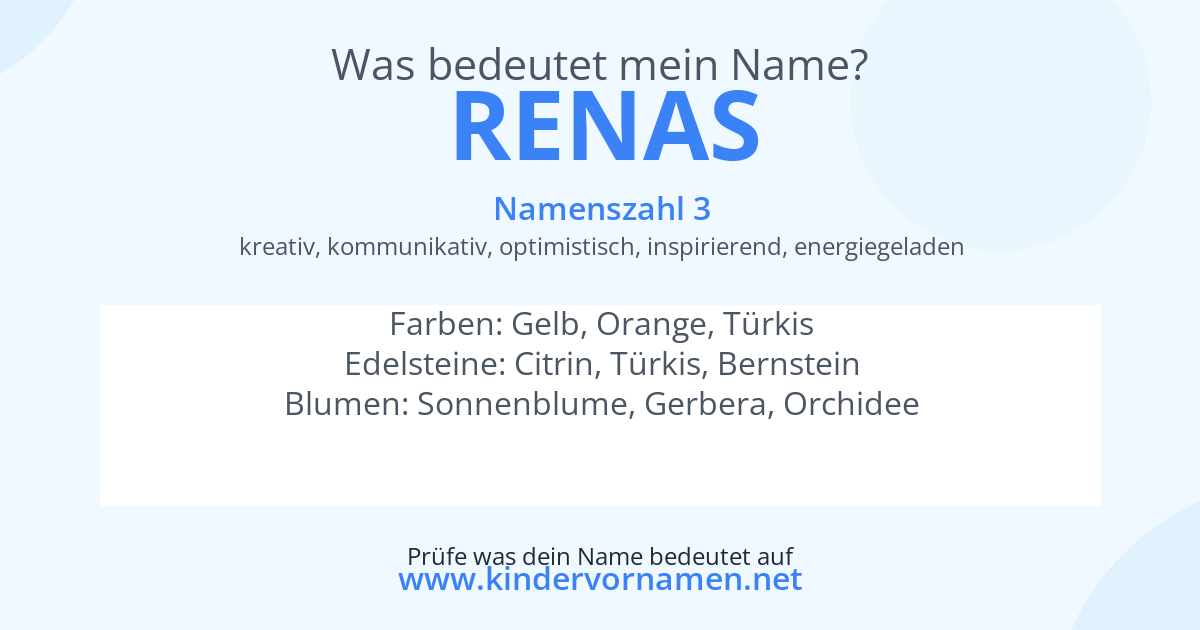 Was bedeutet der Name Renas?