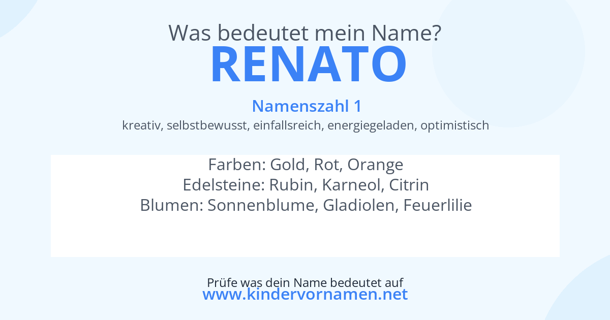 Was bedeutet der Name Renato?