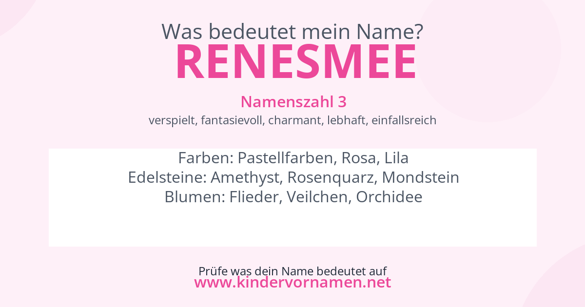 Was bedeutet der Name Renesmee?