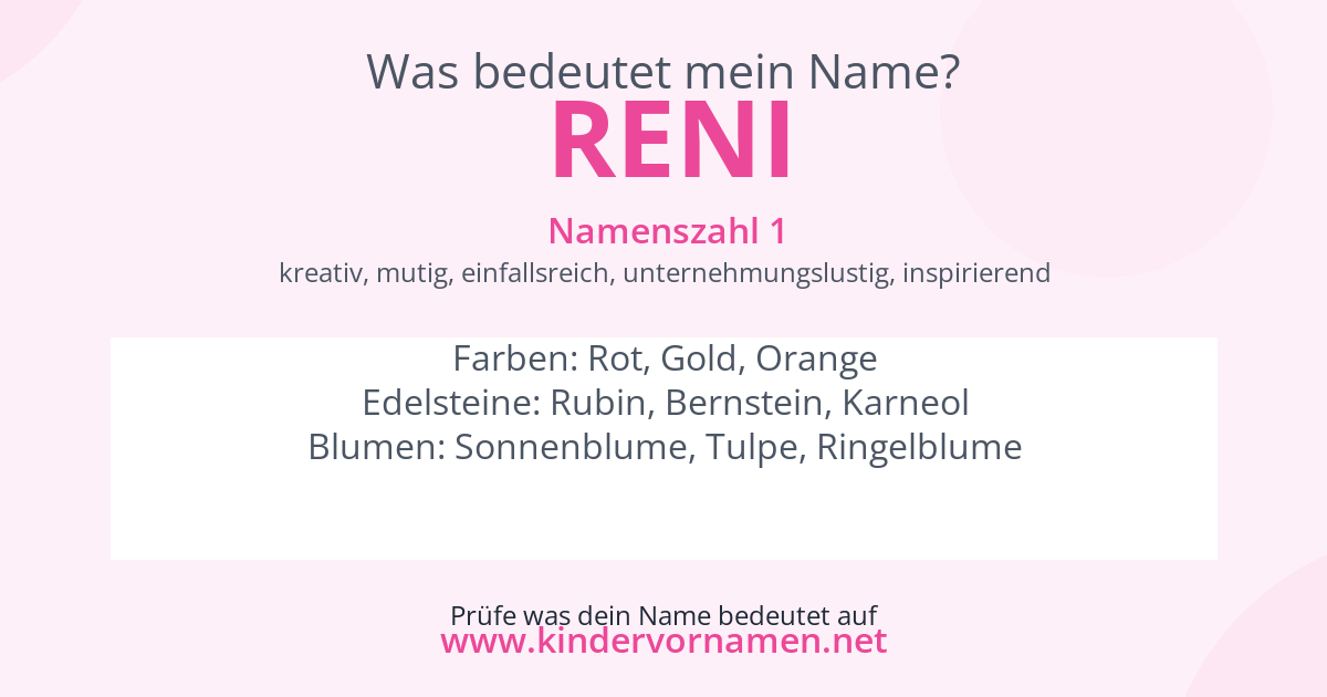 Was bedeutet der Name Reni?