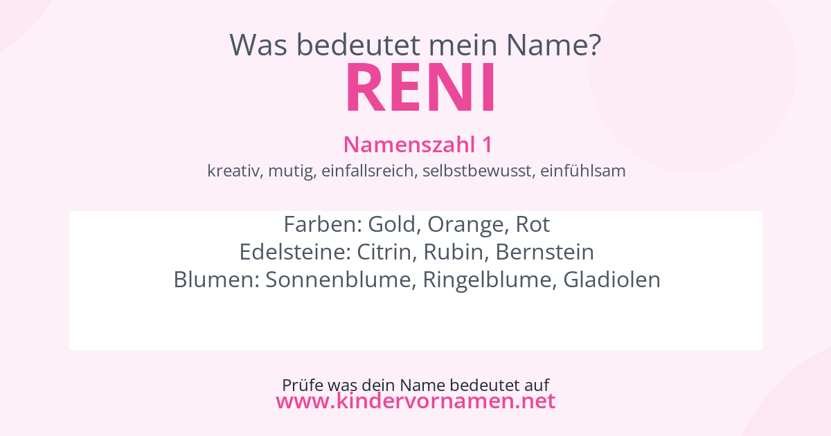 Was bedeutet der Name Reni?