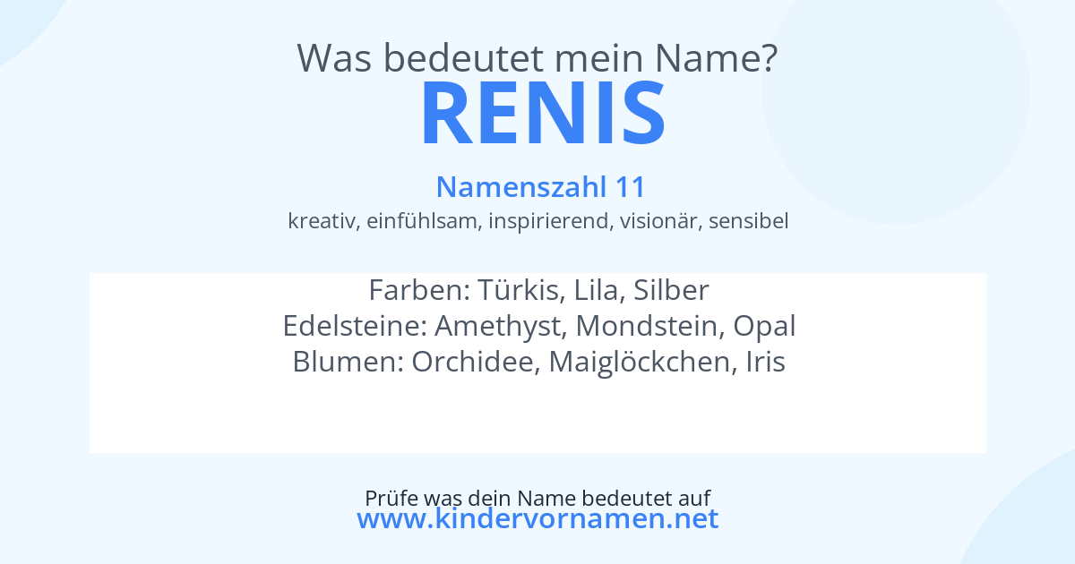 Was bedeutet der Name Renis?