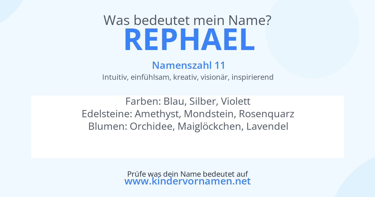 Was bedeutet der Name Rephael?