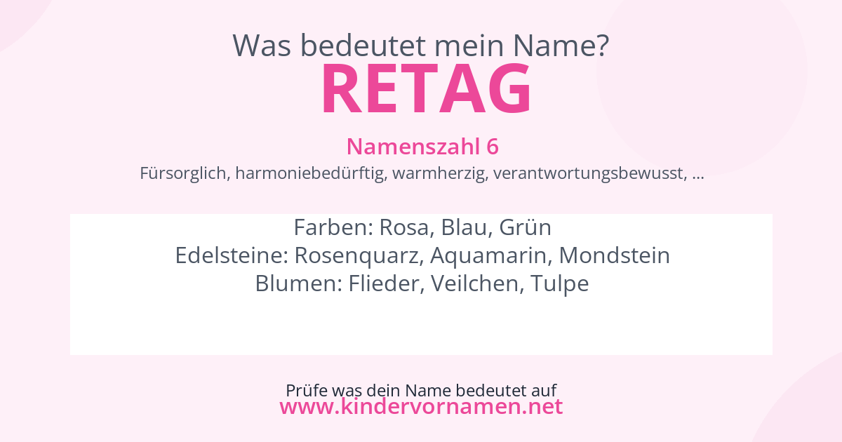 Was bedeutet der Name Retag?
