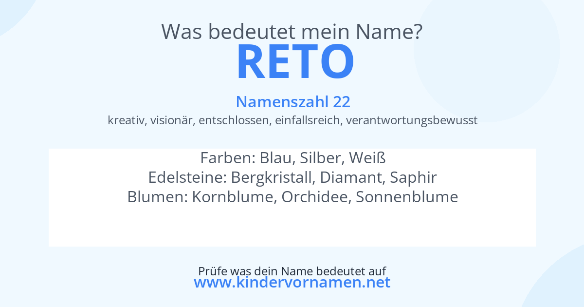 Was bedeutet der Name Reto?