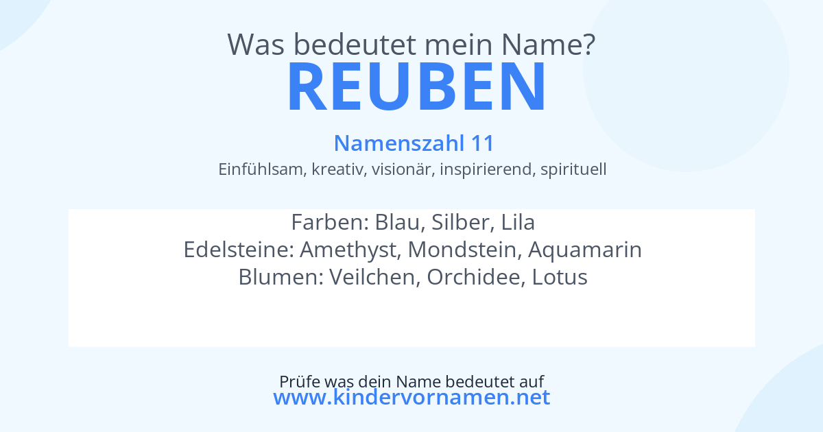 Was bedeutet der Name Reuben?