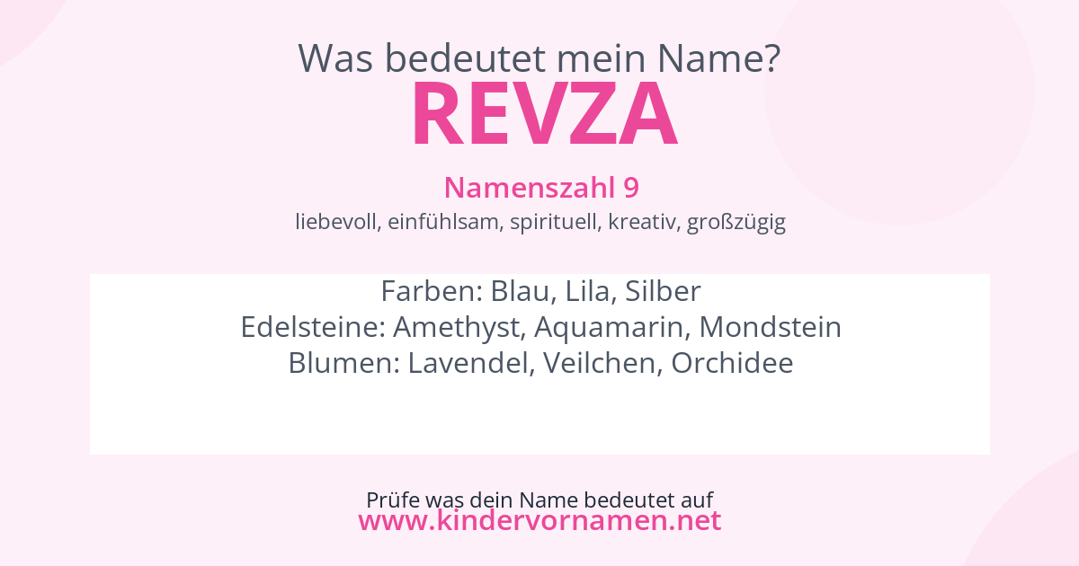 Was bedeutet der Name Revza?